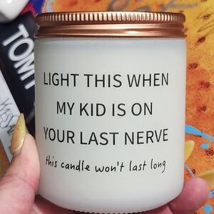 White Candle with Humorous Text